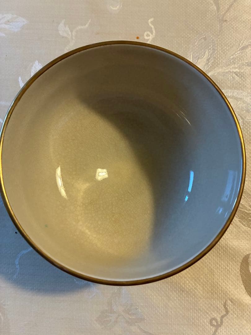 九谷焼(青粒)花模様　秀峰窯