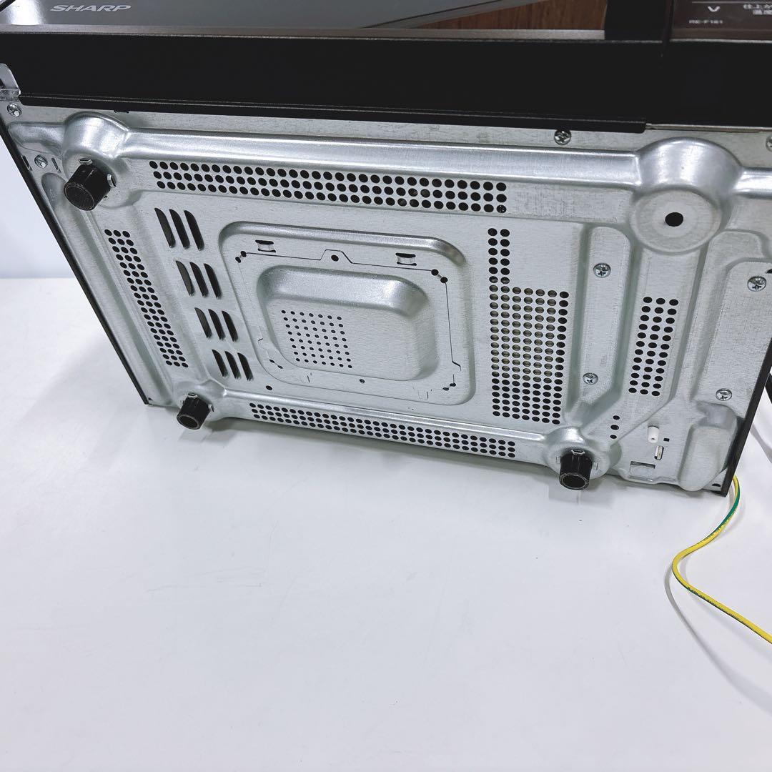 ①訳あり難ありSHARPフラット 角皿付きオーブンレンジ2021年製ブラック黒色