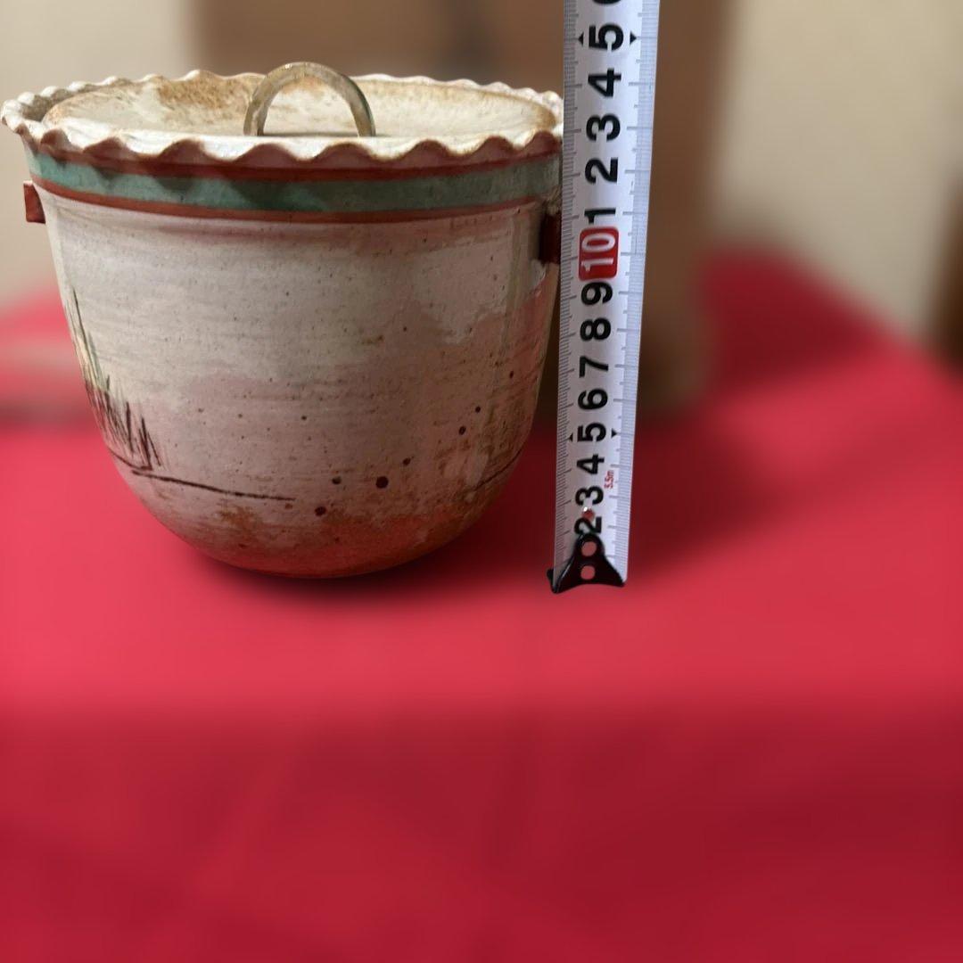 初代真葛香斎　水指　水鳥風景　在銘