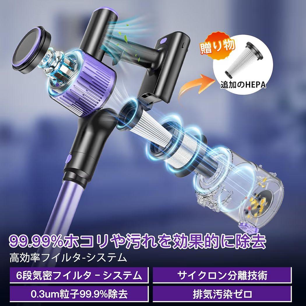 新品　コードレス掃除機 10月新登場 55Kpa超強力吸引 55分間連続稼働