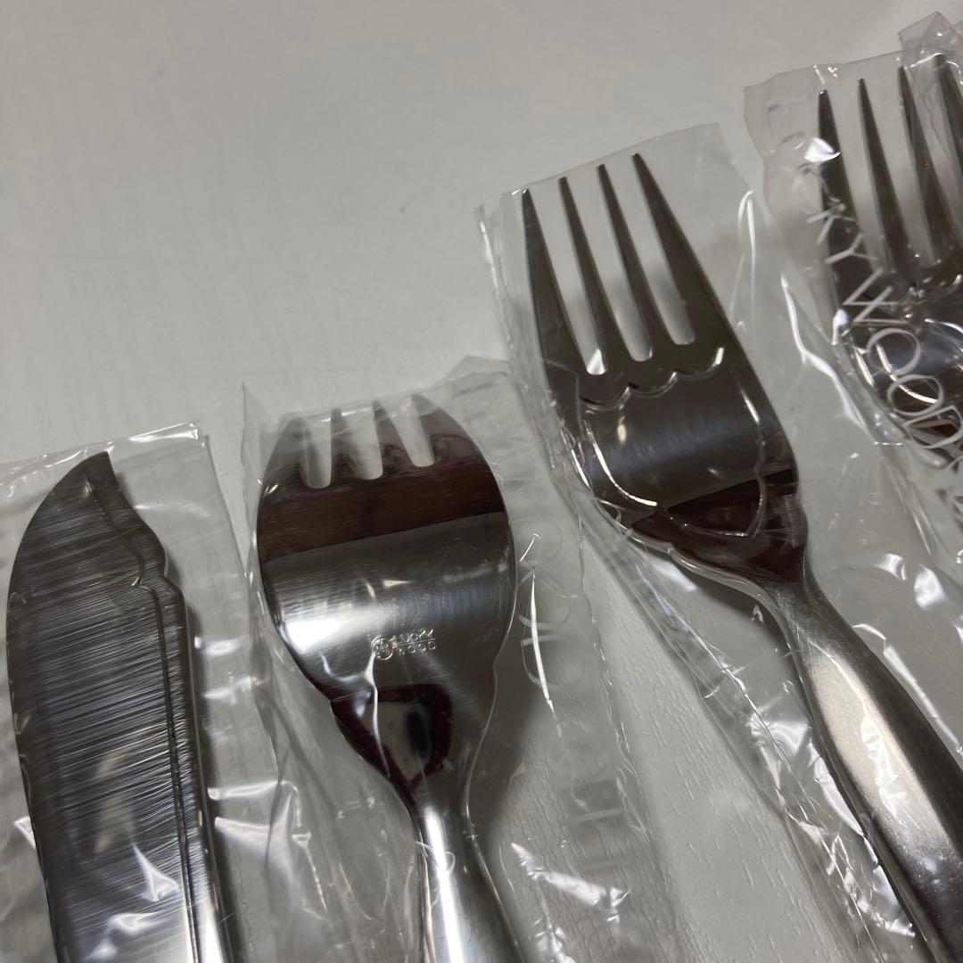 LUCKY WOOD 18-12ステンレス　高級フィッシュナイフ、フォーク10点