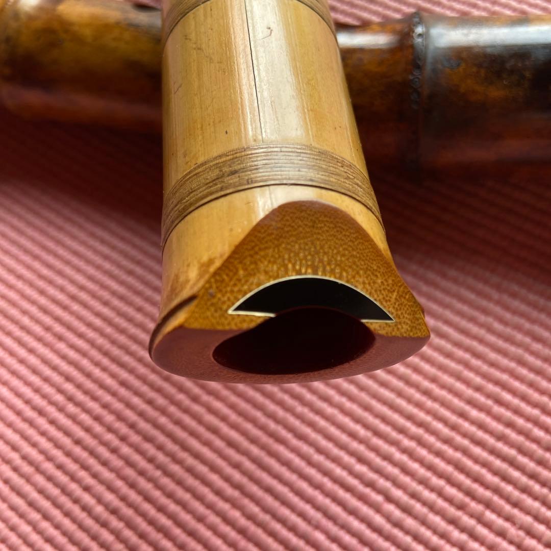 89⭐️値下げ　尺八　一尺九寸管　真山銘三印　唄口金　中継ぎ金