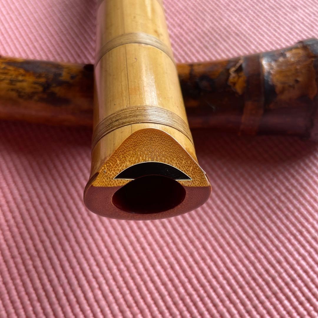 89⭐️値下げ　尺八　一尺九寸管　真山銘三印　唄口金　中継ぎ金