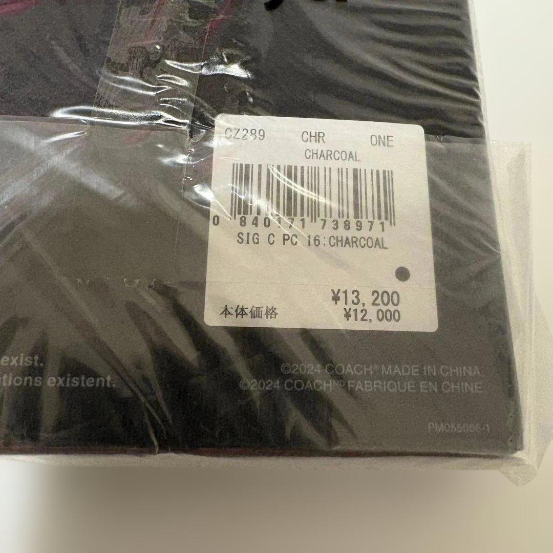 定価13200円　COACH iPhone16 シグネチャーキャンバスケース 黒