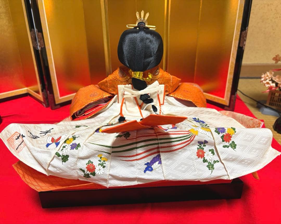 最終お値下げです！雛人形　親王飾り　秀峰作　ヴィンテージ 人形高さ22cm