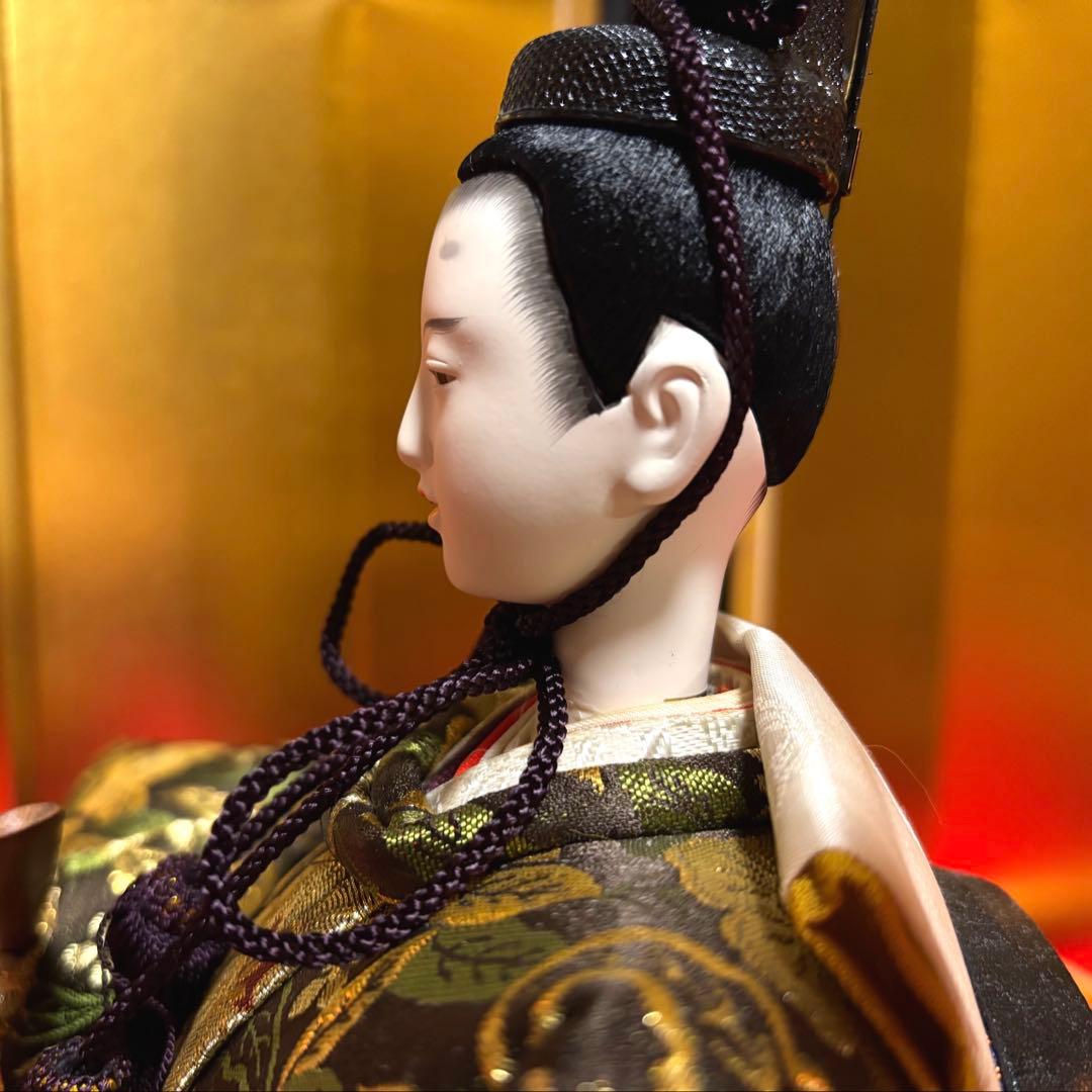 最終お値下げです！雛人形　親王飾り　秀峰作　ヴィンテージ 人形高さ22cm