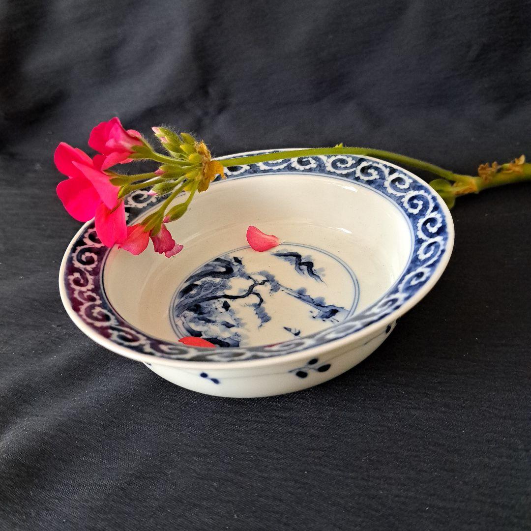 「繊細優美 染付の美！平戸(ひらど)焼」向付4客セット 骨董アンティーク