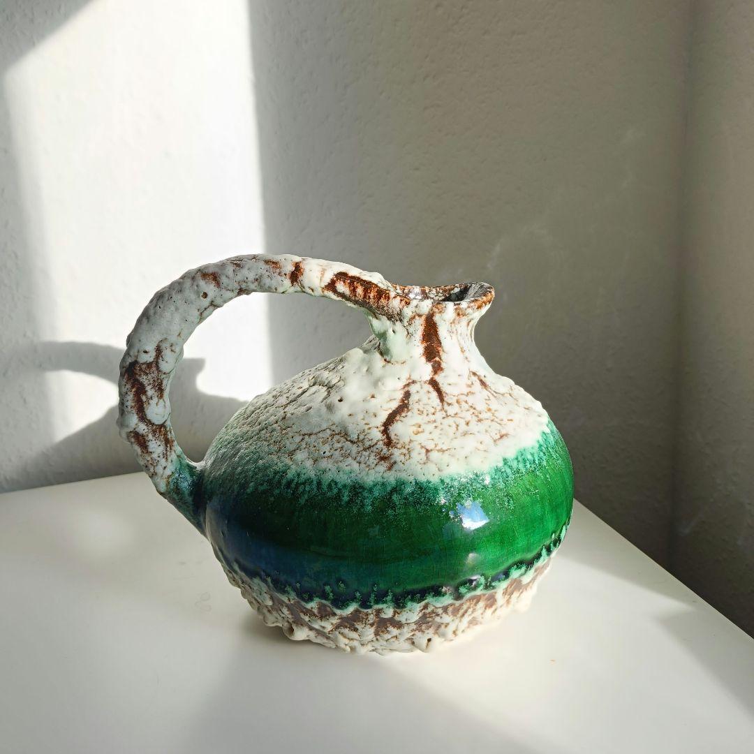 西ドイツ製 Ruscha art 313 ルシャ ファットラバ 花瓶 緑