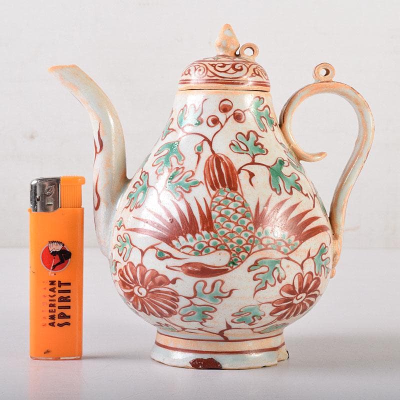 中国　呉須赤絵　花鳥文　執壷　水注瓶　C　R8154