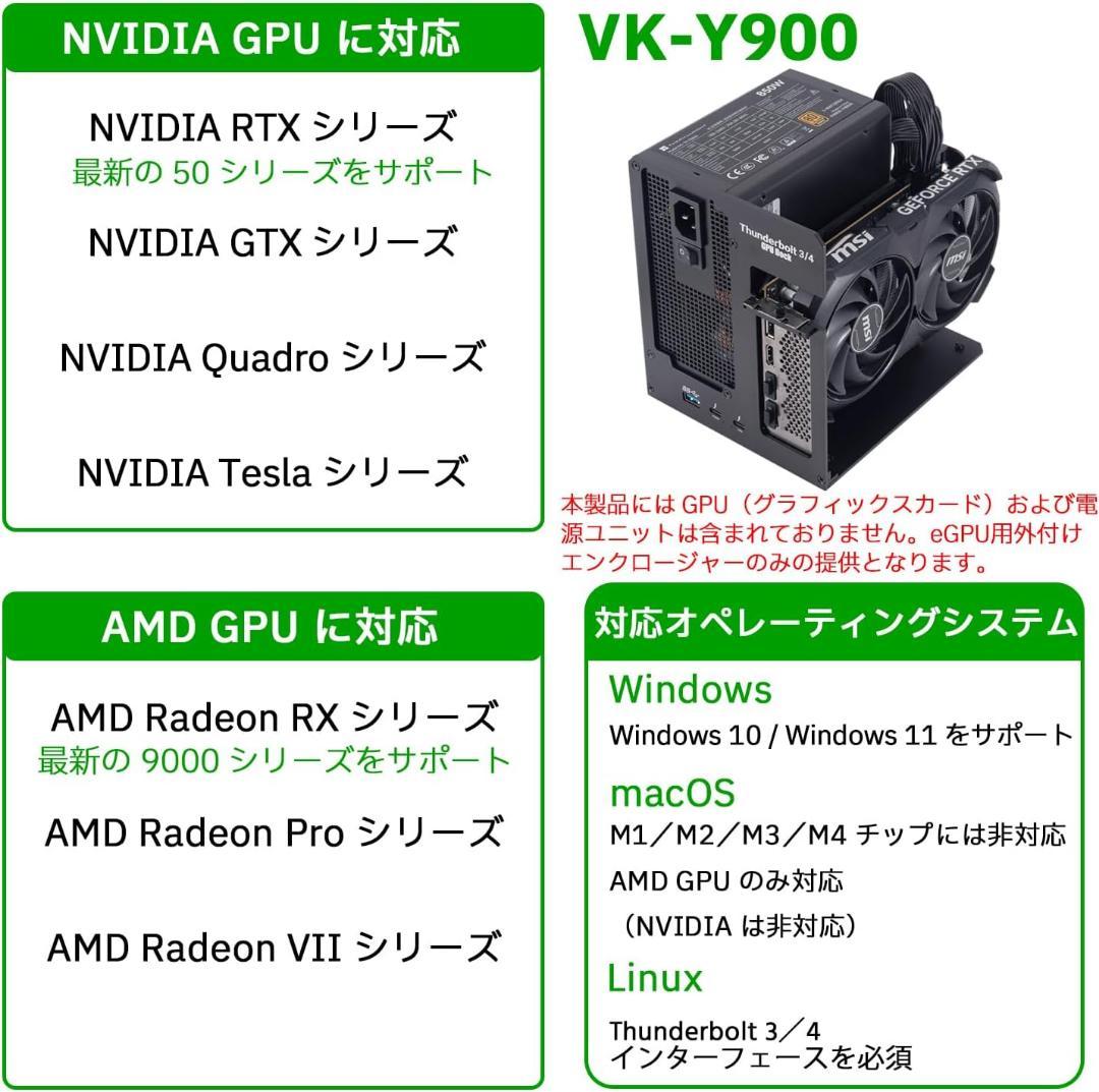VIKINYEE eGPUエンクロージャー USB4 PCIe VK-Y900