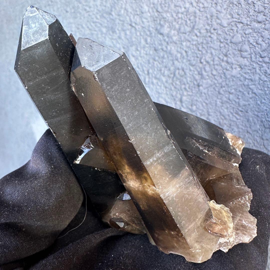 【金運· 魔除 ·浄化】煙水晶スモーキークォーツ 水晶クラスター 原石A1628