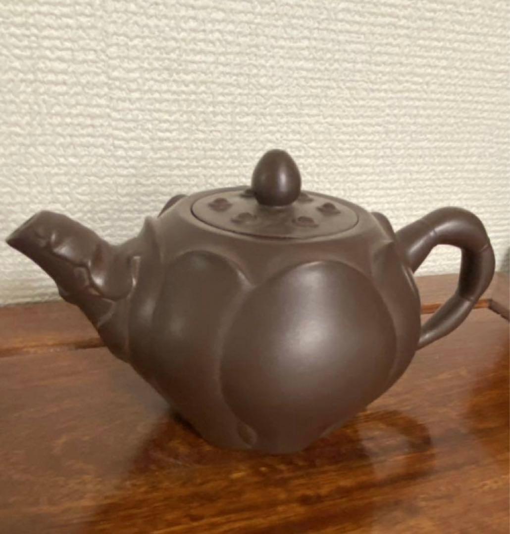 中国美術 朱泥 紫砂蓮花壺 茶器 急須 年代品 希少品