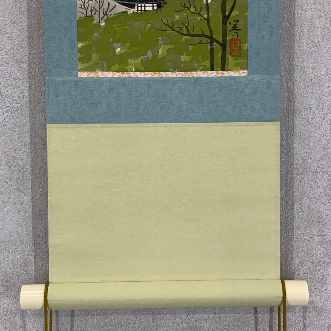 掛軸 4点セット 名句画賛 肉筆軸装 共箱 春夏秋冬 初音 朝顔 秋色 五重塔