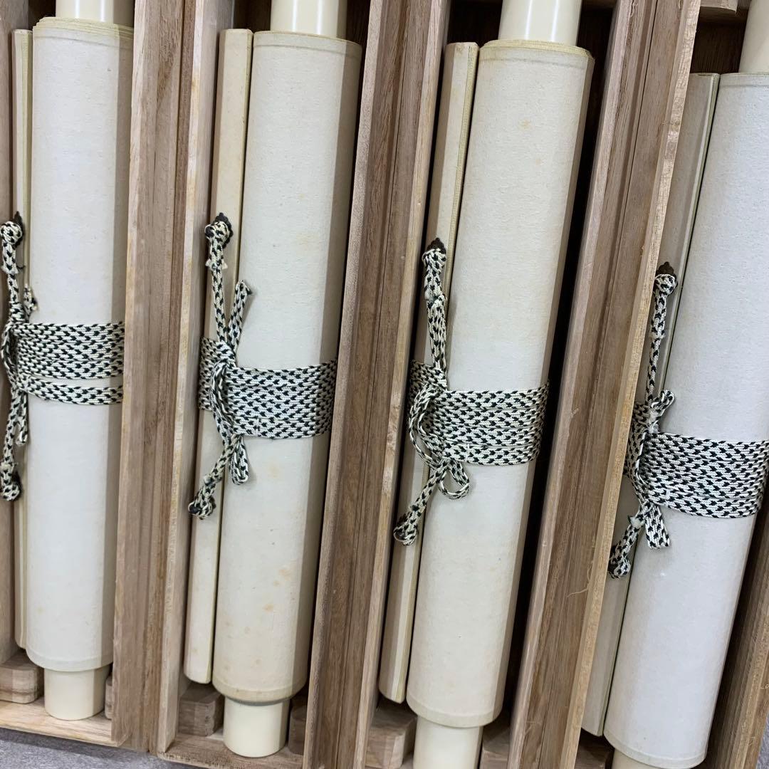 掛軸 4点セット 名句画賛 肉筆軸装 共箱 春夏秋冬 初音 朝顔 秋色 五重塔