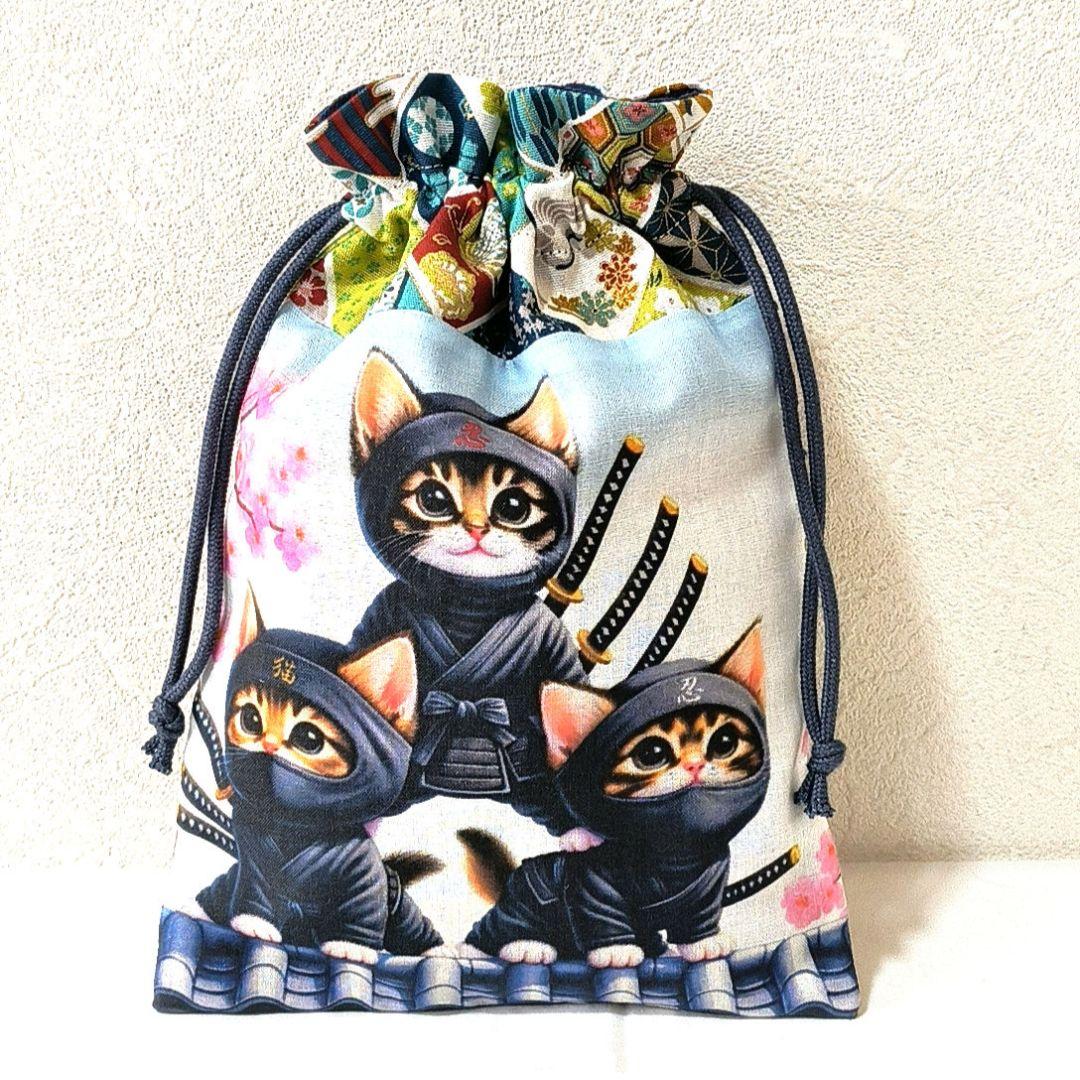 クロム様】ハンドメイドオーダー★猫&犬★フリル巾着&フラットポーチ　5点