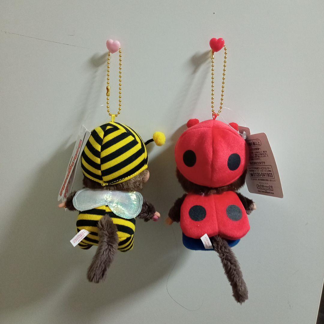 モンチッチ　顔デカSSキーチェーン　ミツバチ　てんとう虫　2体セット