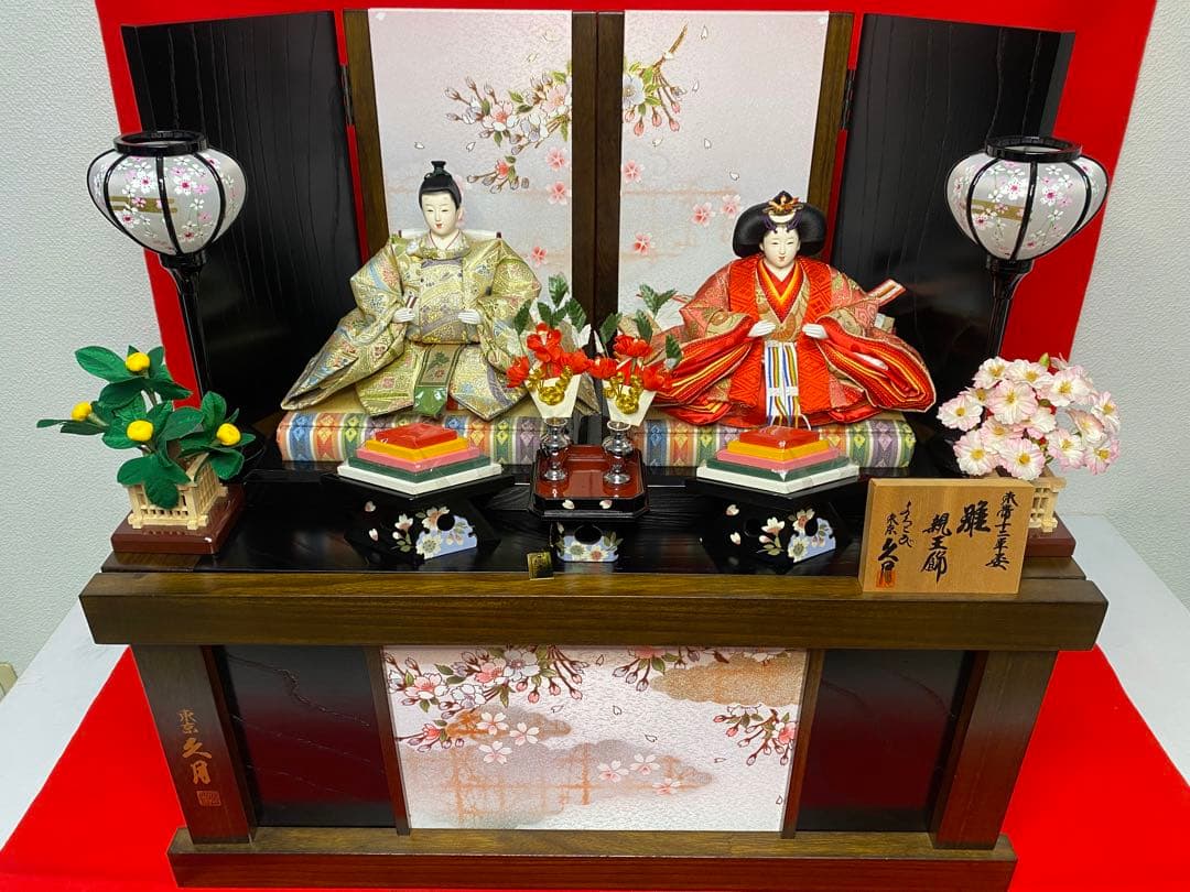 東京久月　雛人形　親王飾り収納セット・サイズ間口約６３×奥行約４１×高さ約５８㎝