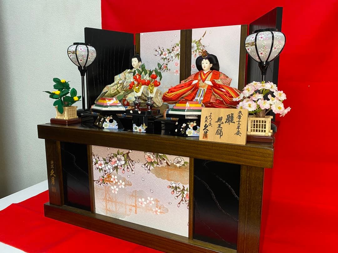 東京久月　雛人形　親王飾り収納セット・サイズ間口約６３×奥行約４１×高さ約５８㎝