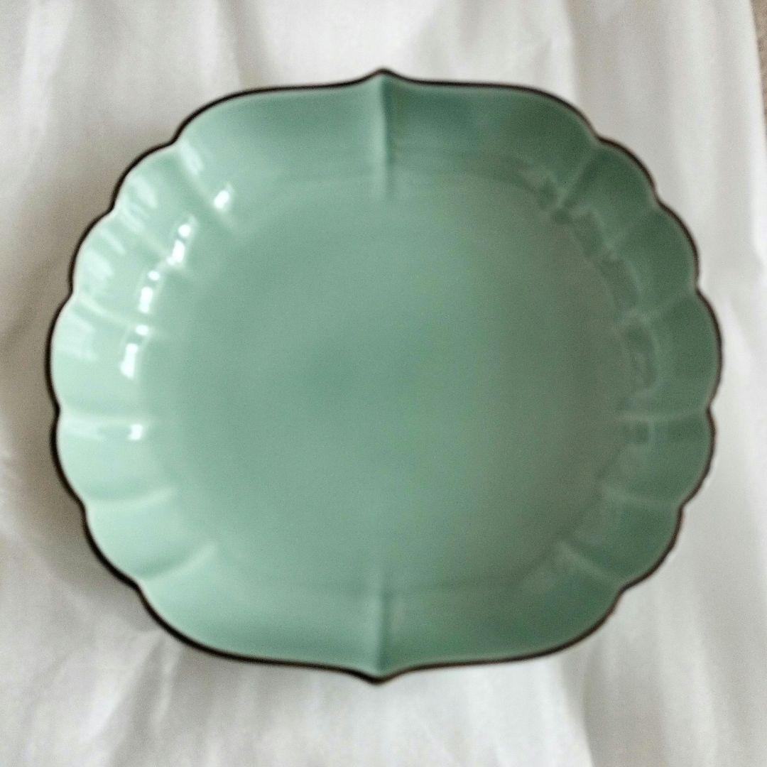 深川製磁 百年庵 菊中割 6号鉢 盛り鉢 皿 笹青磁 有田焼