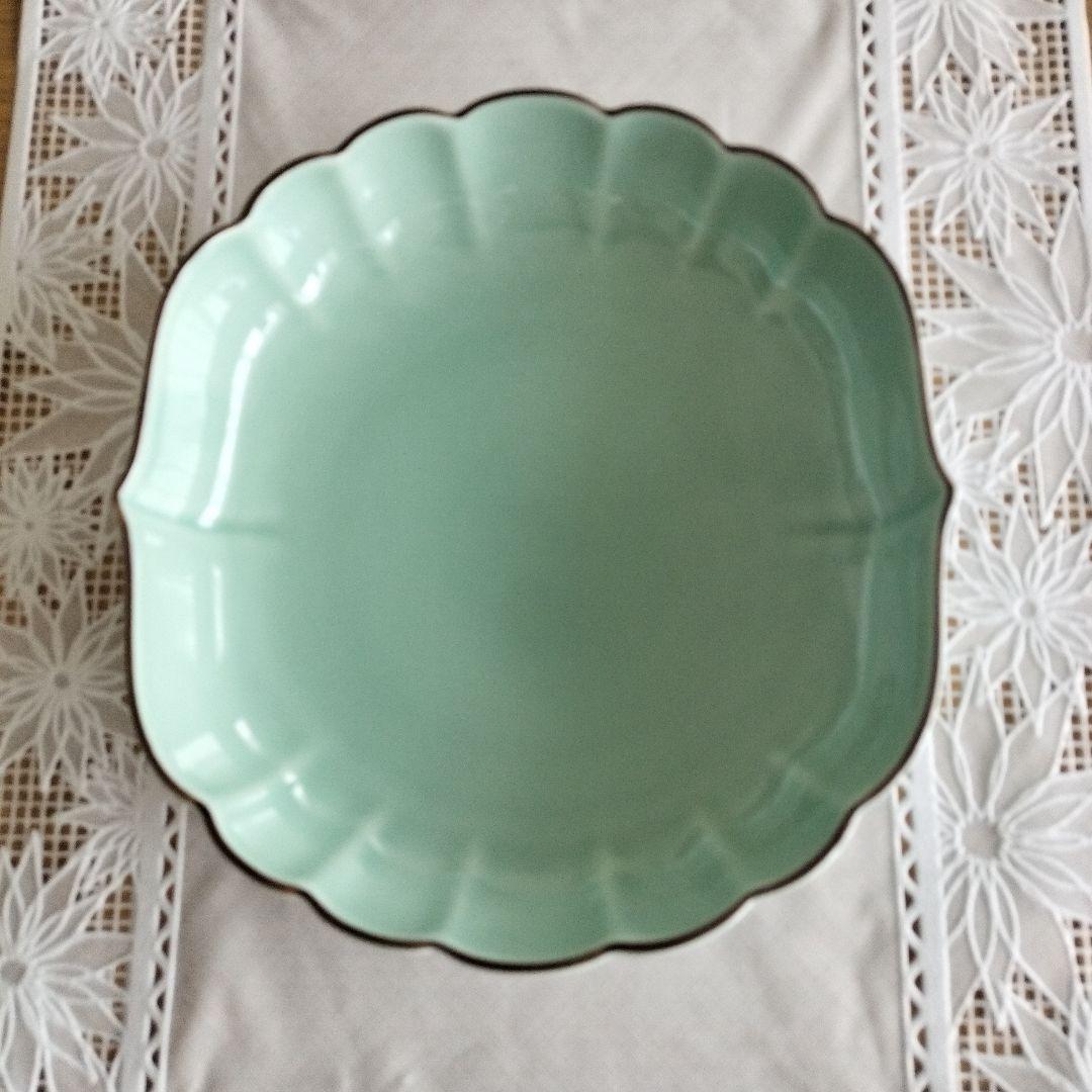 深川製磁 百年庵 菊中割 6号鉢 盛り鉢 皿 笹青磁 有田焼