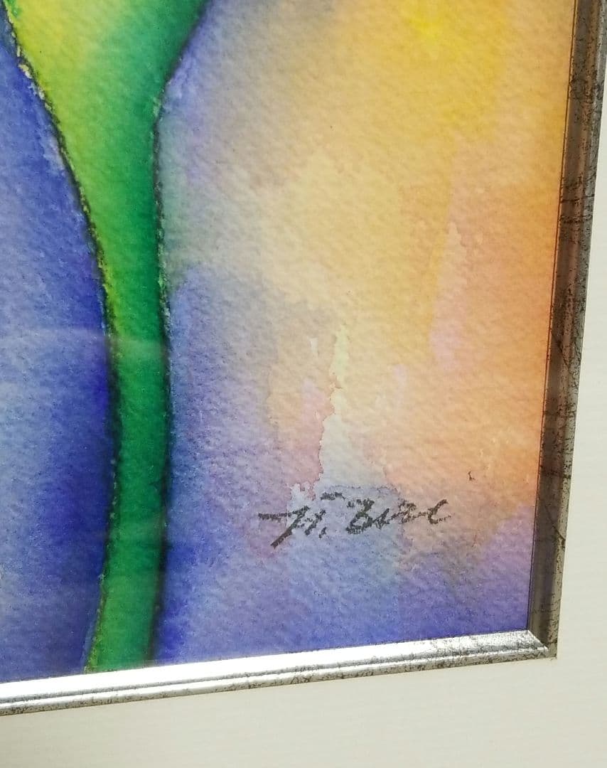 水彩画 美術品 花 PARIS 2005