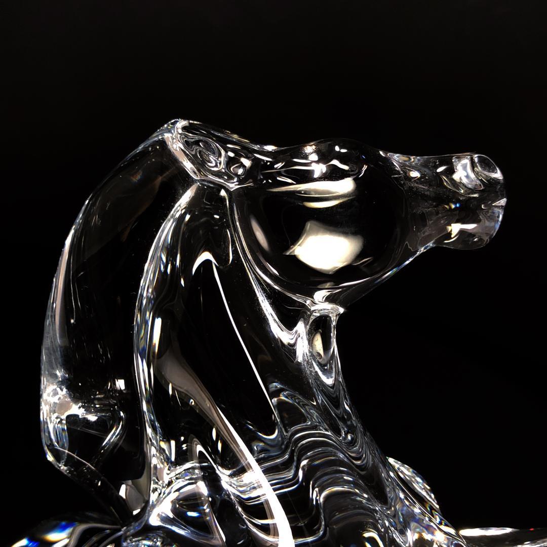 【美品】バカラ／クリスタル いななく馬 ホース 彫刻 置物／BC368