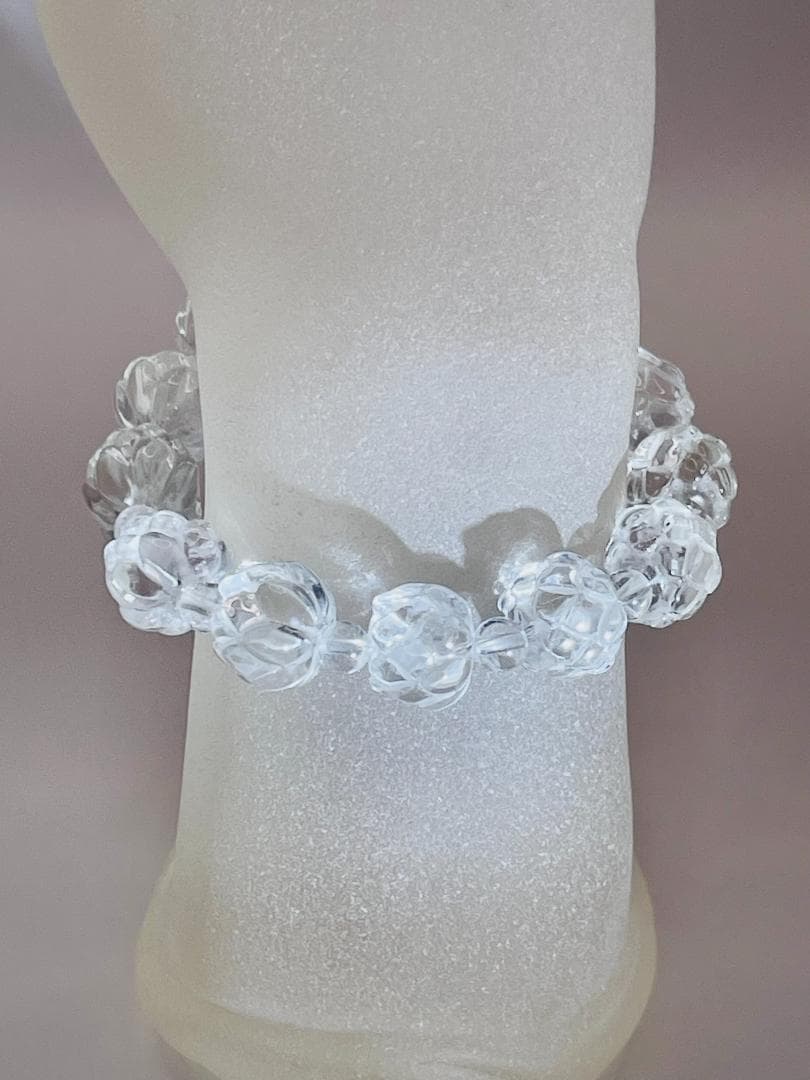 【蓮/水晶】内径約16cm 浄化済み No,402