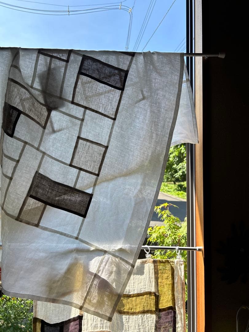 「オフと生成とモカ」麻ポジャギ