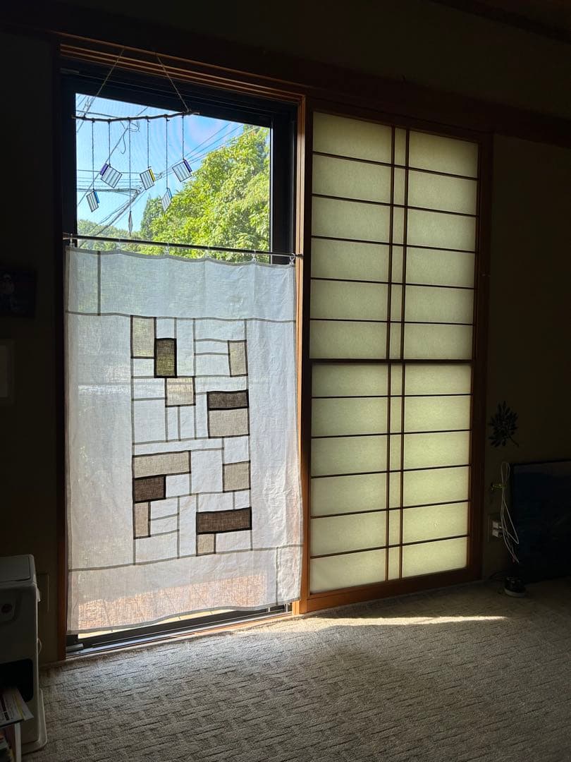 「オフと生成とモカ」麻ポジャギ