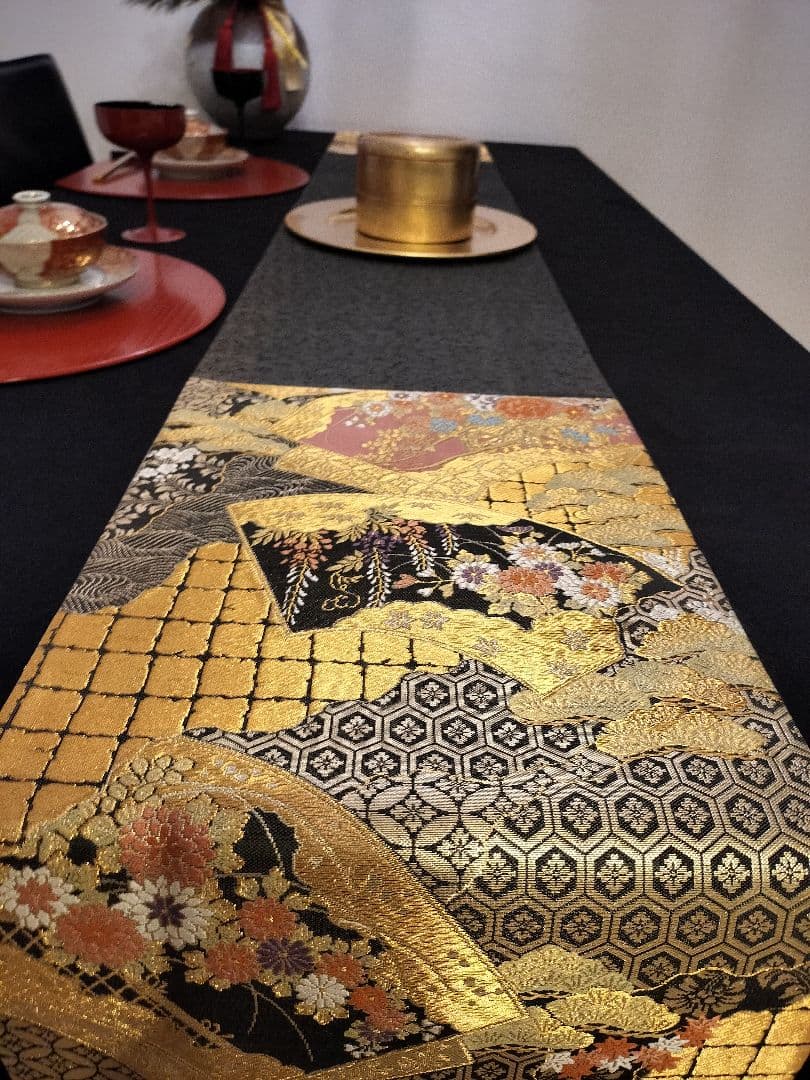 A771高級‼️ひな祭り‼️袋帯テーブルランナー2m15cm