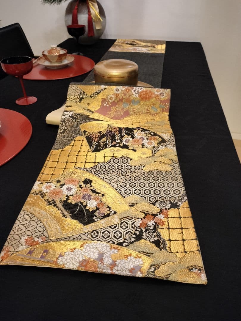A771高級‼️ひな祭り‼️袋帯テーブルランナー2m15cm