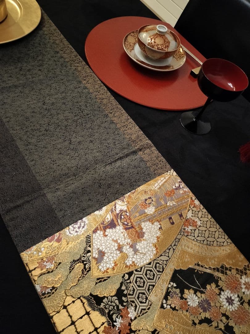 A771高級‼️ひな祭り‼️袋帯テーブルランナー2m15cm