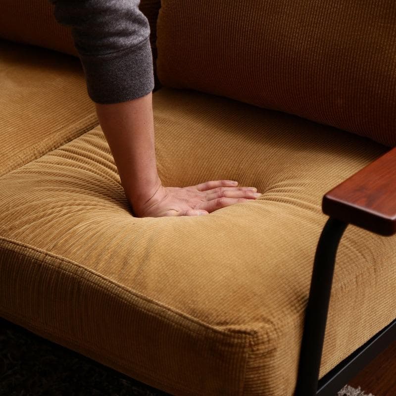 コーデュロイ張地 2人掛けソファ ネイビー