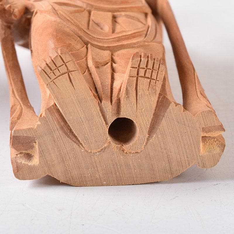 仏教美術　木彫　白檀　観世音菩薩像　仏像　置物　時代箱　C　7585