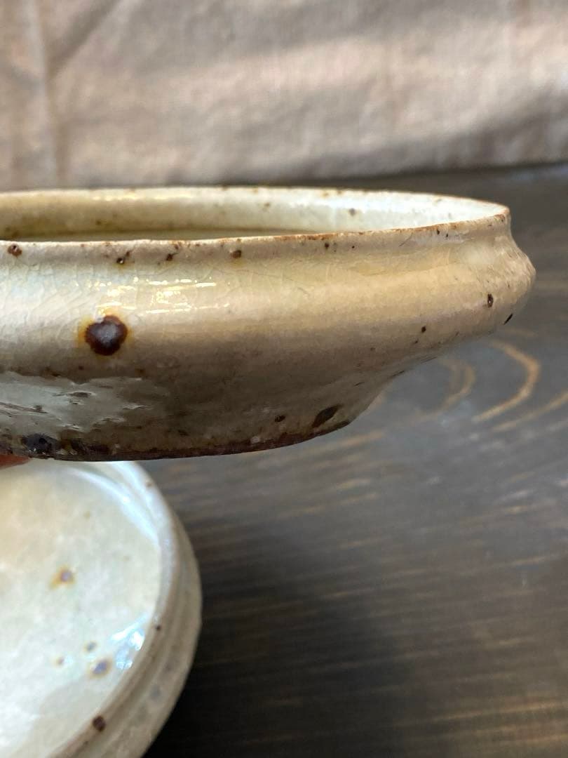 中村哲雄　薄灰　丸縁小鉢　2客　豆鉢　小皿　作家もの　器