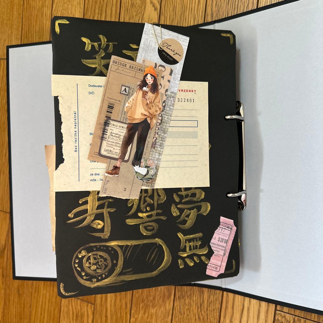 フランス書道×金文字 ジャンクジャーナル アート ハンドメイド