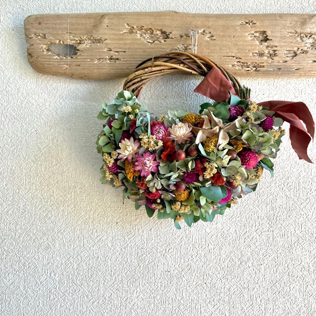 ドライフラワーリース　ドライフラワースワッグ　ユーカリリース