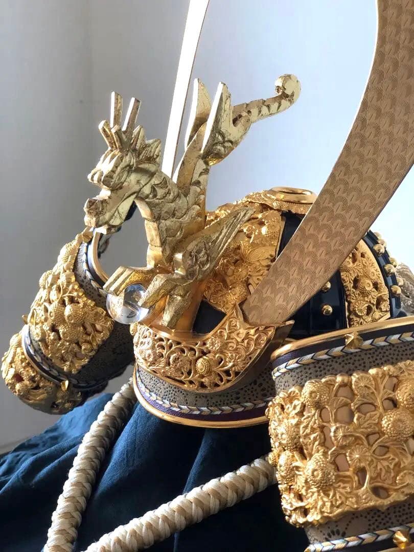 五月人形 正絹兜飾り 鈴甲子雄山作 こどもの日 端午の節句