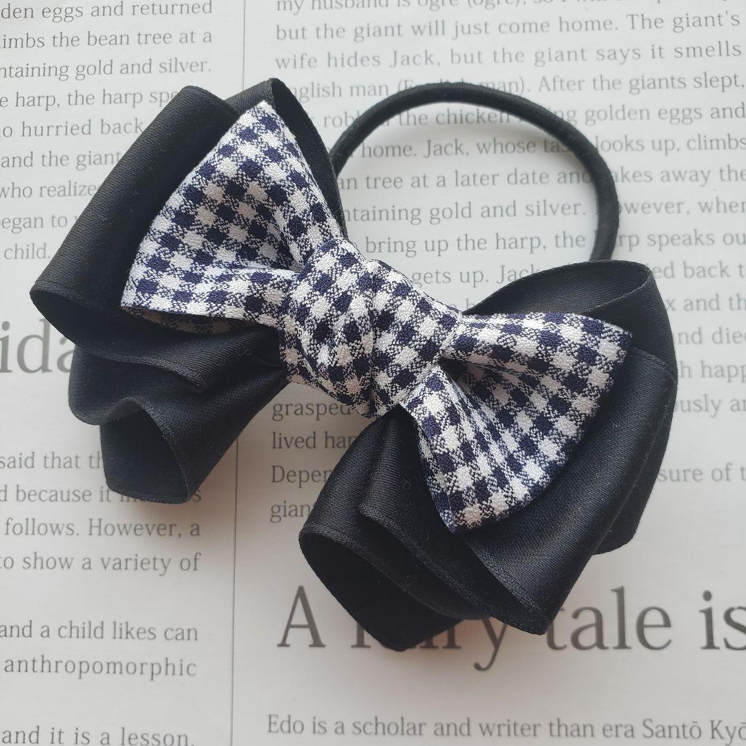 リボン　ヘアゴム♡riana ribbon♡ギンガムチェック♡ハンドメイド