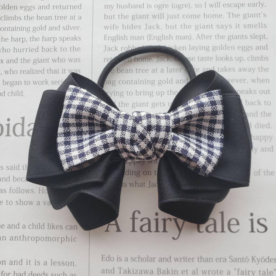 リボン　ヘアゴム♡riana ribbon♡ギンガムチェック♡ハンドメイド