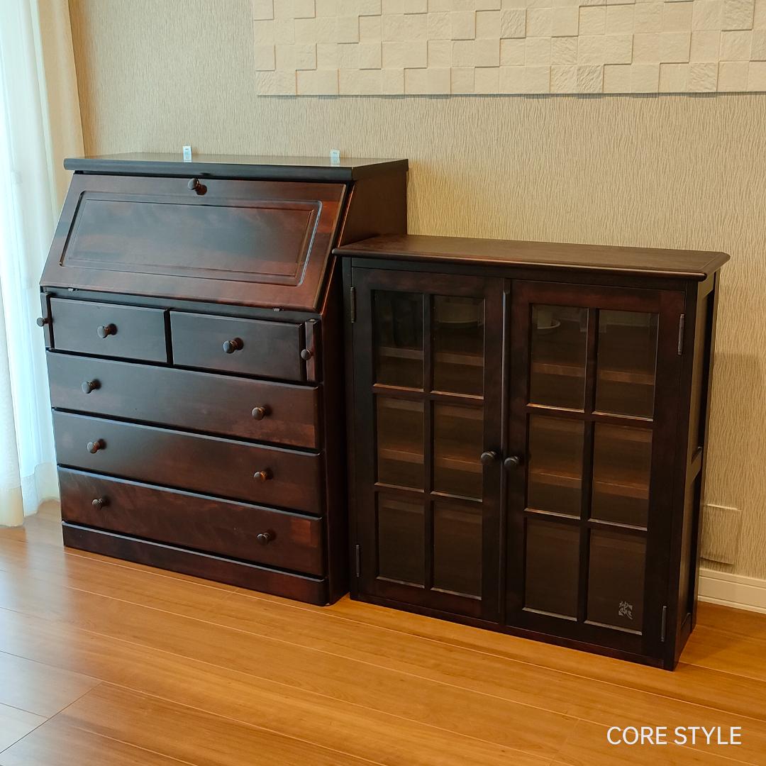 神居民芸　ライティングビューロー　ライティングデスク　樺 上棚付き 　A6