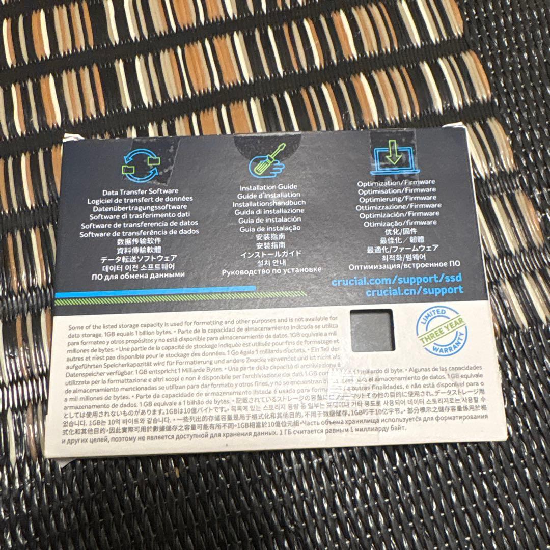 新品未使用 Crucial BX500 500GB 2.5インチSSD