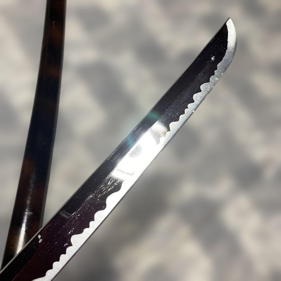 割安模造刀 金茶柄 雲龍楕円鍔 黒粒暈し梨地鞘