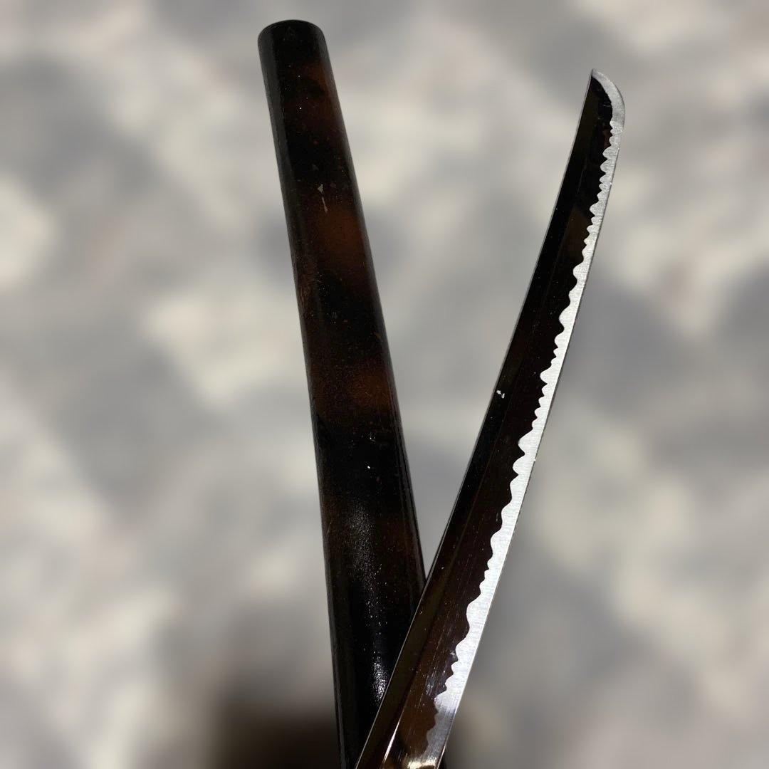 割安模造刀 金茶柄 雲龍楕円鍔 黒粒暈し梨地鞘