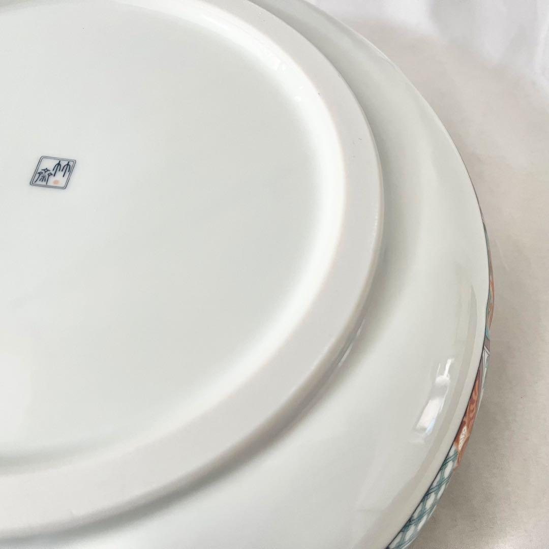 【新品・未使用】相撲力士デザインの和風皿　古伊万里 色絵 大皿　伊万里大鉢大相撲