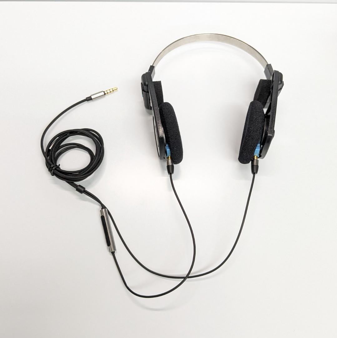 koss porta pro MMCX化　青　マイク付きケーブルセット