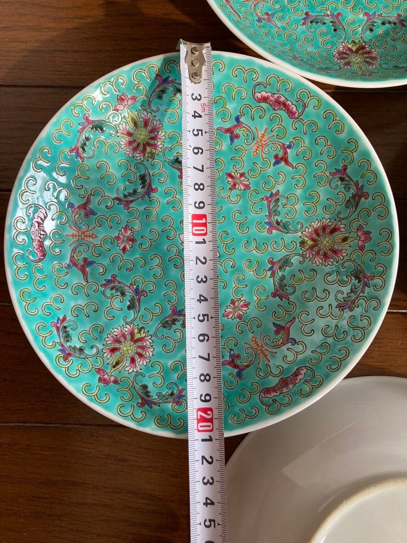 『翡翠のカレー／パスタ皿21センチ』【景徳鎮】４枚セット