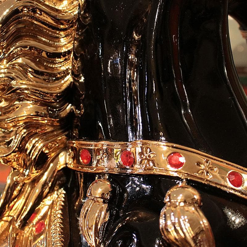 跳ね馬のオブジェ 大 黒馬 置物 風水 インテリア 113-354