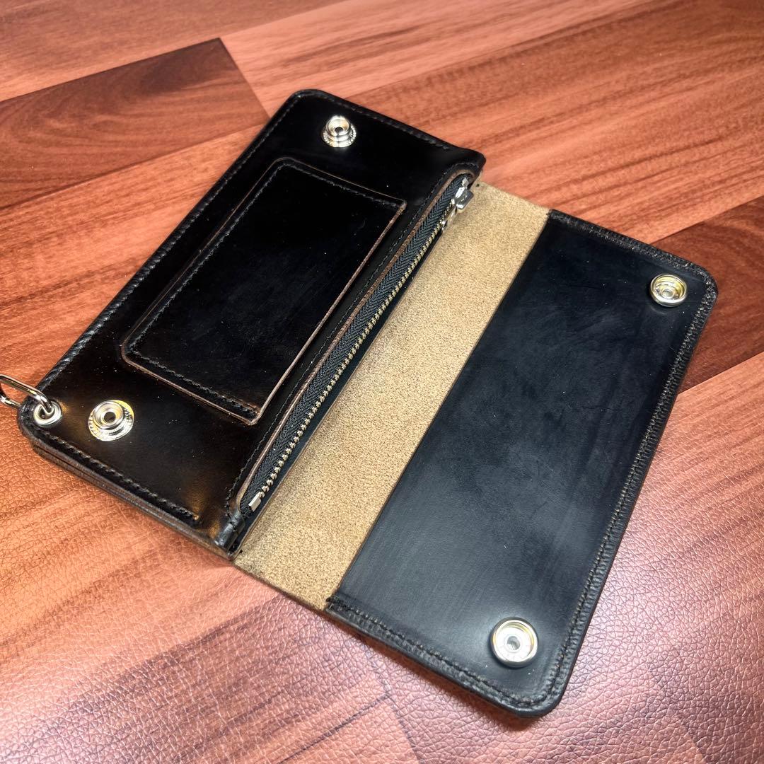 【トラッカーウォレット ロング3層】クロムエクセル シルバー　TALON