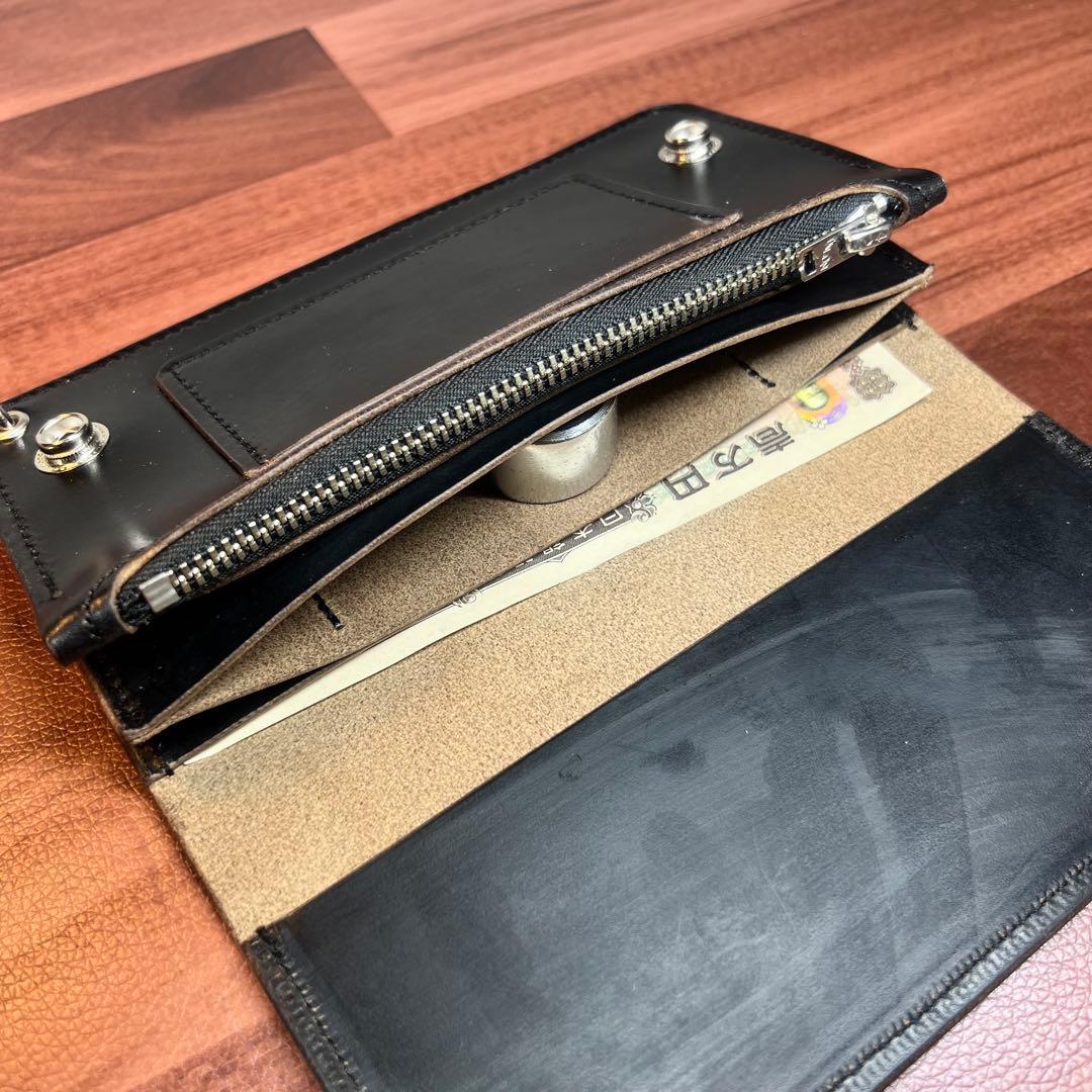 【トラッカーウォレット ロング3層】クロムエクセル シルバー　TALON